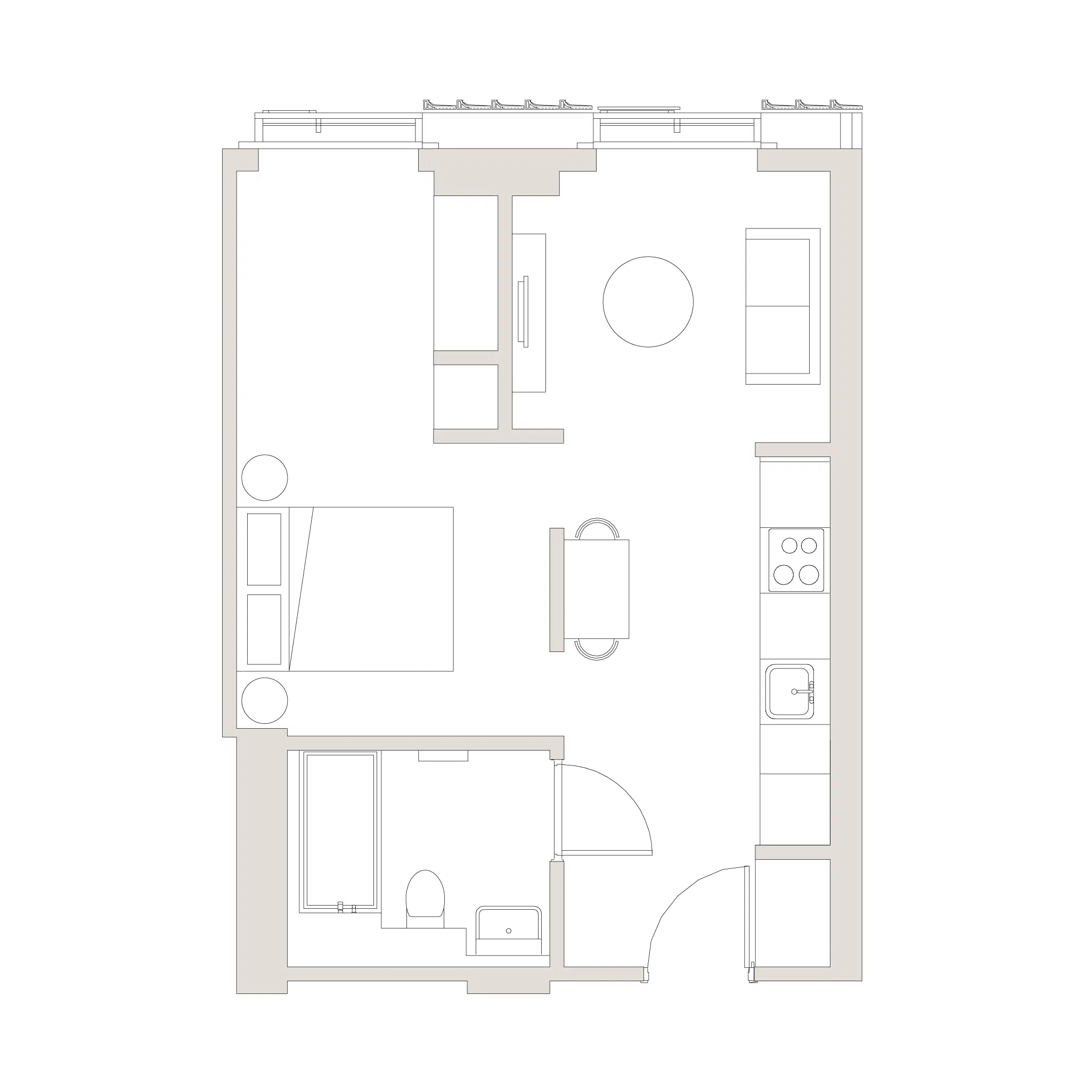 uhaus east studio floorplan