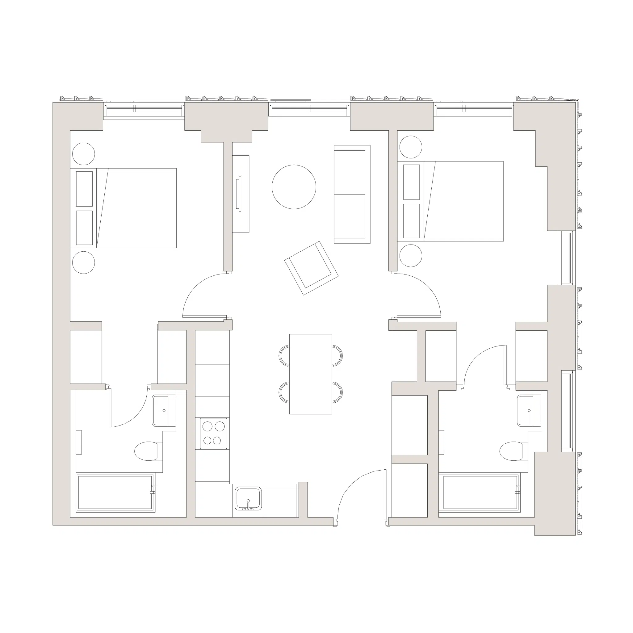 uhaus north two bedroom apartment floorplan