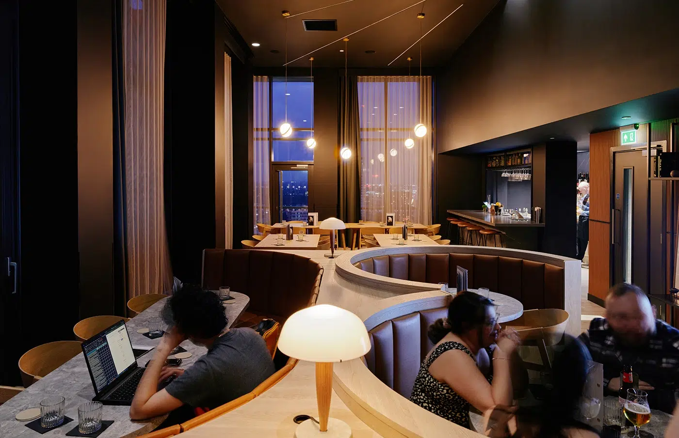 lounge.35 residents lounge at night